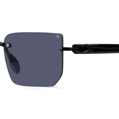Buy Fred Black Rimless Rectangle Sunglasses