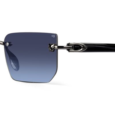 Fred Blue Rimless Rectangle Sunglasses Buy Fred Blue Rimless Rectangle Sunglasses