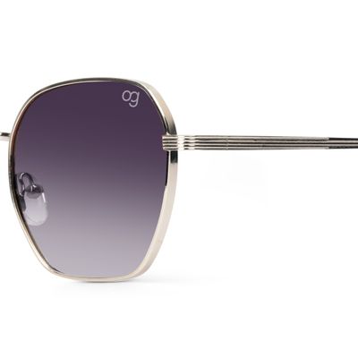 Buy Glitzigon Golden Hexagonal Sunglasses