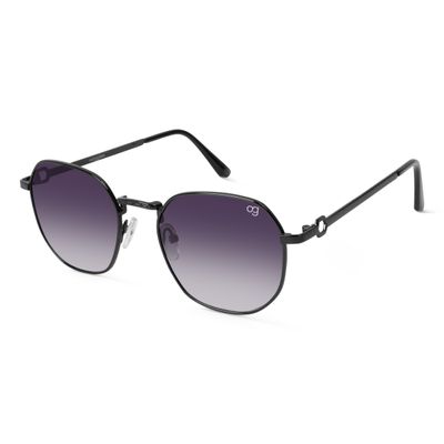 Shop Hexanova Black Hexagonal Sunglasses