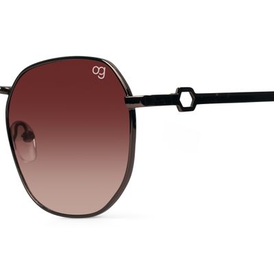 Buy Hexanova Copper Hexagonal Sunglasses