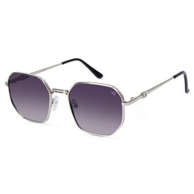 Shop Hexed Silver Hexagonal Sunglasses