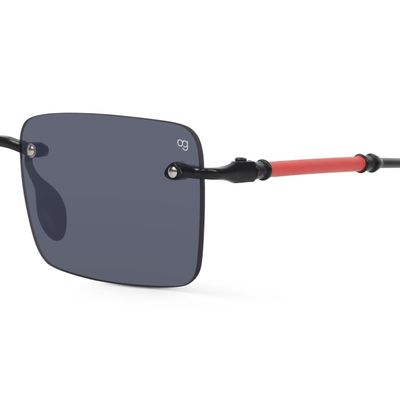 Buy Kylro Rectangle Rimless Black Sunglasses Online