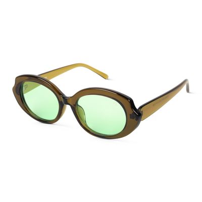 Minimalist Green Oval Sunglasses Shop Minimalist Green Oval Sunglasses