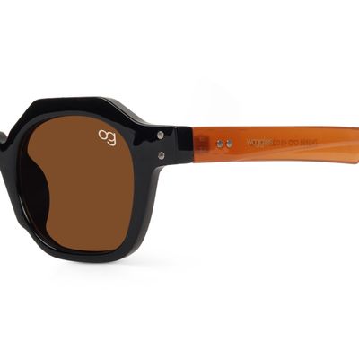 Buy Monkshood Brown Hexagonal Sunglasses