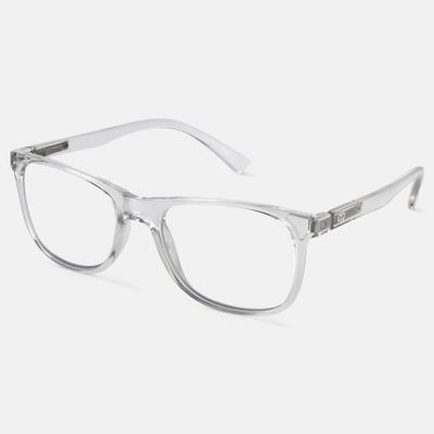 Shop Noir Transparent Square Blue Screen Glasses