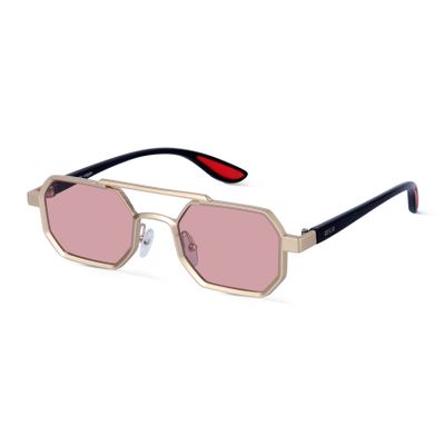 Shop Ockhi Exhale Pink Hexagonal Sunglasses