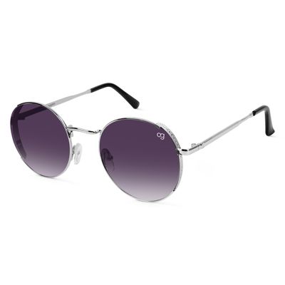 Shop Rayzo Round Rimless Purple &amp; Silver Sunglasses