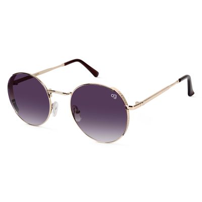 Shop Rayzo Round Rimless Purple &amp; Golden Sunglasses