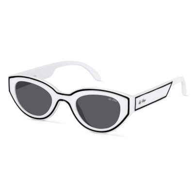Shop Red Pappy Chronon White Rectangle Sunglasses