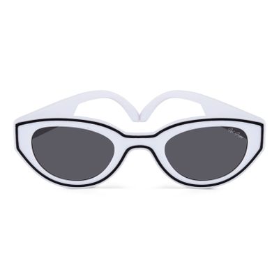 Buy Red Pappy Chronon White Rectangle Sunglasses