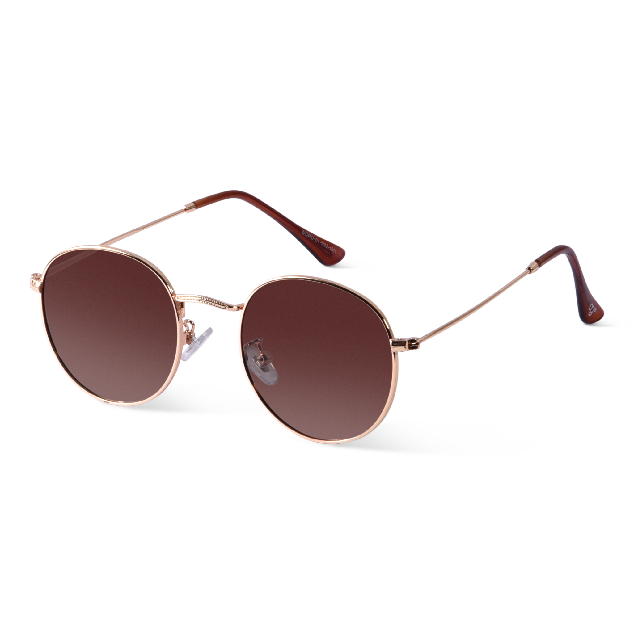 Brown circle sunglasses hot sale